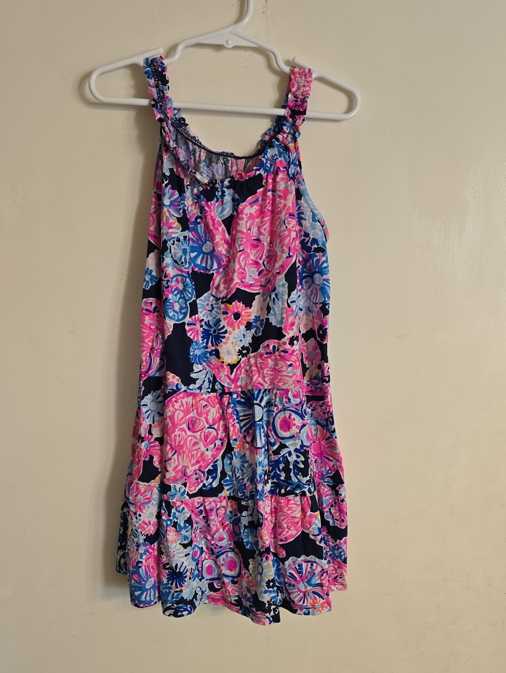 Girls' Lily Pulitzer Navy Floral Print Sundress in Pink & Blue
